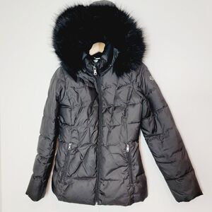 Calvin Klein Black Hooded Puffer Jacket Detachable Hood Size S